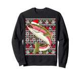 Santa Hat Ugly Christmas Sweater Rainbow Trout Fish Lovers Sweatshirt