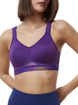 Triumph Womens Triaction Cardio Cloud Racerback Non Wired Sports Bra - Purple Polyamide - Size 36B