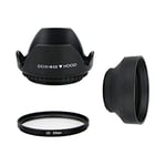 EEEKit 58mm Tulip Flower Lens Hood with UV Filter Lens for Canon EOS 77D 80D 90D Rebel T8i T7 T7i T6i XTi SL2 DSLR Camera