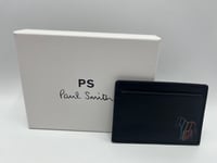 PS Paul Smith Zebra Stripe Black Brown Credit Card holder leather wallet