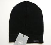 WOMENS Genuine CANADA GOOSE Black MERINO WOOL Waffle SLOUCHY BEANIE Toque Hat