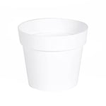 EDA - Pot de Fleur Rond Toscane Ø 14 cm - Volume 1,1 L - Ø 13,5 cm x H.11,7 cm - Blanc