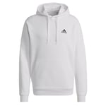 adidas Men's Essentials Fleece Hoodie SWEATSHIRT White / Black 4XL