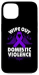 Coque pour iPhone 13 Wipe Out Domestic Violence, ruban violet