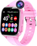 Montre Connectee Enfant Gps 4g-Smartwatch Telephone Pour Fille Garçon Avec Sos,Chat,Appel Video,Bluetooth,Wifi,Mode Classe,Podometre,Reveil,Camera,Jeux,Montre Intelligente Enfants Rose