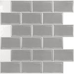 Aufun - 10x Dalle,Carrelage Adhesif Mural Salle de Bain,Plus épaisse,Crédence adhésive pour Cuisine,Version Plus Adhésive,30x30cm - Gris