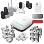 Pack Alarme PA512Z - Système d'alarme Full 4G & Zigbee, Compatible Animaux, Qualité Professionnelle, Contrôle à Distance, Sirène extérieure, 2 Caméras, Compatible avec Amazon Alexa, Google Home