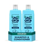 Vita Coco Nourish Shampoo and Conditioner Bundle (2x400ml) for dry and frizzy hair, protects and repairs the Hair with 100 Percent natural coconuts, suitable for all hair types