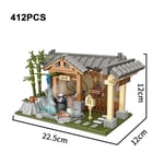 Kumamon Bear Building Blocks City Stree View Series Sakura Flowers House DIY Cof