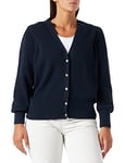 GANT Women's D2. Rib Cotton Cardigan Pullover Sweater, Evening Blue, XL