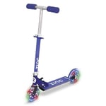 Zinc 2 Wheeled Twister Light Up Scooter Folding Inline Scooter with Light Up LED Wheels, Adjustable Height, Blue