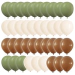 Ballon Vert Beige Marron 60 Pièces 12 Pouces UNOEYSAT Jungle Ballons Hélium Sauge Avocat Vert Cream Café Ballons de Baudruche Latex pour Anniversaire Mariage Baby Shower Décorations de Fête