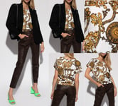 Versace Jeans Couture Patterned Baroque Top Blouse Shirt Iconic New Hot, M