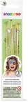 Snazaroo Unisex Face Painting Brushes - Green, Set Of 3