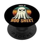 Feuille de livre vintage Funny Halloween Ghost This Is Boo PopSockets PopGrip Interchangeable