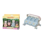 SYLVANIAN FAMILIES - Le Village - La Famille Chat Persan - 5455 - Jumeaux et Bébés - Mini Poupées & La Poussette Triple - 5533 - Meubles et Accessoires Poupée - Mini Poupées