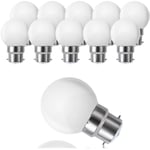 Lot de 10 globes led B22 G45, blanc chaud 3500 k, 3 w G45, 180 lm, boîtier en polycarbonate mat, non dimmable [Classe énergétique g] Dpzo