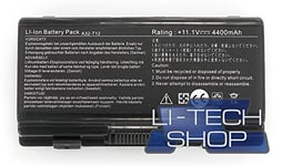 LI-TECH Batterie Compatible pour Code ASUS A3I-X58 10,8 V 11,1 V 4 400 mAh Noir Pile 4,4 Ah