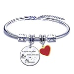 FGHJK Cadeau Fete des Meres Cadeau Maman Fille 2Pcs Bracelet Maman Fille Cadeau Anniversaire Maman Fille Cadeau Maman Fille Original Bracelet Femme Cadeau pour Maman Fille Cadeau Maman pas cher (12)