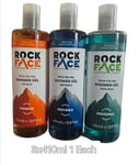 3 x Rockface Shower Gel,Refined & Original & Spicy Power 3x410ml