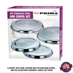 Latest 4pc HOB  Cover Set Stainless Steel Metal Electric Cooker  Ring Lid Tops