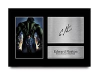 HWC Trading A4 Edward Norton The Incredible Hulk Cadeaux Imprimé Signé Autographe Photo pour les fans de cinéma - A4