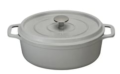 Cocotte ovale fonte émaillé gris 35 cm 8.5 litres Mistral INVICTA