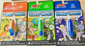 New 3 Melissa & Doug Water WOW! Magic Painting Books & Pen - Safari Jungle Space