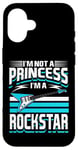 Coque pour iPhone 16 Je ne suis pas une princesse, je suis une rockstar, guitariste Rock n Roll