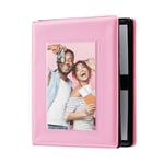 Zink 2x3 Mini Photo Album 64-Pocket w/Transparent Window Cover for 2”x3” ZINK Zero Ink Photo Paper (Pink) Compatible w/Kodak, Lifeprint, Polaroid, HP, Canon, Fujifilm 2x3" photos