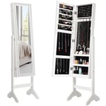 Maisonchic - Armoire à Bijoux sur Pied 2 en 1 Rangement pour Cosmétiques avec Miroirs Style Romantique Blanc Maison Chic