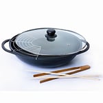 Krüger Set Wok Couvercle Verre 36 cm