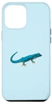 Coque pour iPhone 12 Pro Max Dessin - Gecko bleu électrique