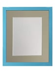 FRAMES BY POST 0.75 Inch Blue Picture Photo Frame with Light Mount 8 x 6 Image Size 6 x 4 Inch Plastic Glass, Grey Moun