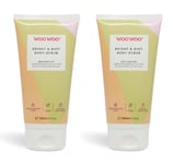 2 x WooWoo Bright and Buff Natural Body Scrub Exfoliator 150ml Vegan