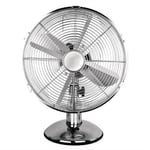 New Fan Desk Cooling Fan Chrome Home Office Indoor Use Household Item Cool