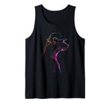 Colorful Artistic Panther with Cap Tank Top