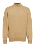 Polo Ralph Lauren Luxury Jersey Quarter-Zip Pullover Beige