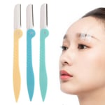 3 PCS New Cosmetic Trimmer Eyebrow Razor Shaver Facial Hair Remover Foldable