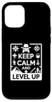 Coque pour iPhone 12/12 Pro Keep Calm and Level Up Gamer pour les joueurs amusants