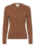 GANT Stretch Cotton Cable Cardigan Brun