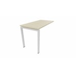 Retour pour bureau individuel profondeur 60 cm Producteo Blanc CONNECT : retours sur piétement arche P60 D80x60/cpl erable blanc/cpi blanc