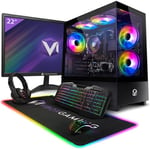 Pack PC Gamer Vibox I-44 22 Écran Quad Core AMD Ryzen 3200G Processeur 4GHz Radeon Vega 8 Graphique 16Go RAM 500Go NVMe SSD Windows 11 WiFi