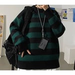 Tate Tröja Vintertröja Randig Tröja Kvinna Casual Tröja Oversize Par Harajuku Tröja Varm Tröja Sueter De Mujer Tröja grön svart h green black XL