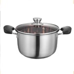 smzzz HOME GARDEN 304 Stainless Soup Pot Thickened Grade Double Handle Soup Pot Tri-Ply Complex Porridge Cooking Soup Induction Cooker