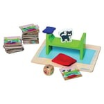 Beleduc Trouver Monty Cherche et Trouve Jeu - Enfant de 4 ans et Plus - 34 Cartes en Bois Chat Monty, Console de Jeu, Cube - +2 à 5 Joueurs - Jeu de Mémoire & Perception Spatiale - Educatif, Ludique