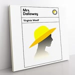 Book Cover Mrs Dalloway Virginia Wolf Modern Canvas Wall Art Print Ready to Hang, Framed Picture for Living Room Bedroom Home Office Décor, 50x50 cm (20x20 Inch)