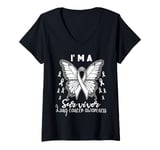 Womens Christian Cancer Free By the Grace of God I Am a Survivor V-Neck T-Shirt