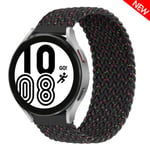 Flätad Solo Loop För Samsung Galaxy watch 4/5/6/44mm 40mm/klassisk rem 46 42mm/aktiv 2/Gear S3 armband 22mm 20mm Watch Band black unity XXS