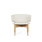 Ferm Living - Herman Lounge Chair - Wood Bouclé Nat. Oak/Off-white - Natural/Off-White - Vit - Fåtöljer - Trä/Textilmaterial